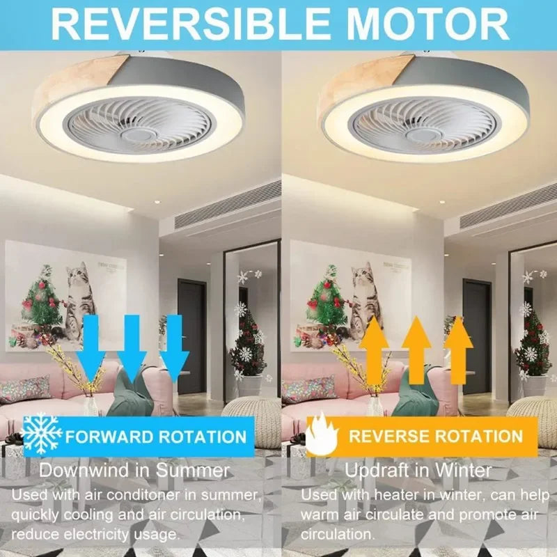 ventilateur bois led gris blanc minimaliste moderne télécommande luminoșité variable certifications sécurité chambre salon