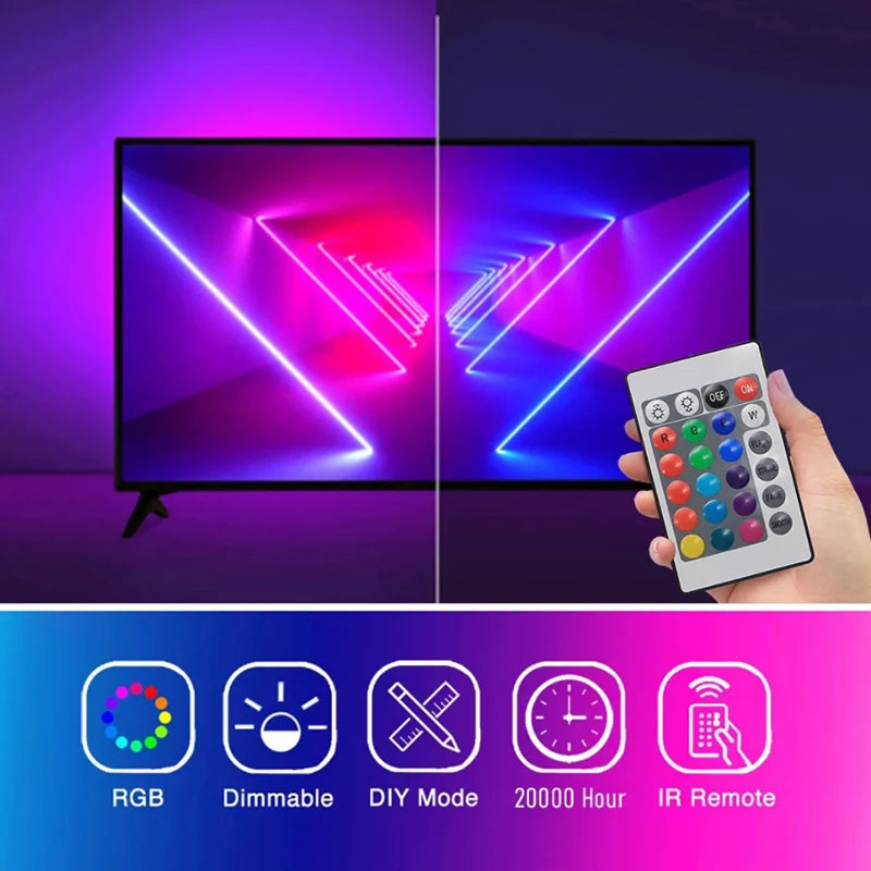ruban led flexible noir 30 leds mètre télécommande adhésif moderne chambreRGBOptimal