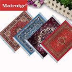 tapis persan franges ornements traditionnels rouge bleu noir beige marron classique sous verre gaming