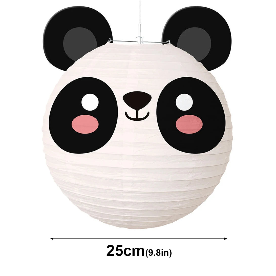 lanternes papier animaux dessin animé ours tigre panda cochon enfant carte blanche opaque suspendues