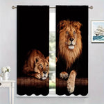 rideau lion lionne moderne 100 polyester noir marron beige 60x150CM 75x166CM 105x230CM 130x210CM