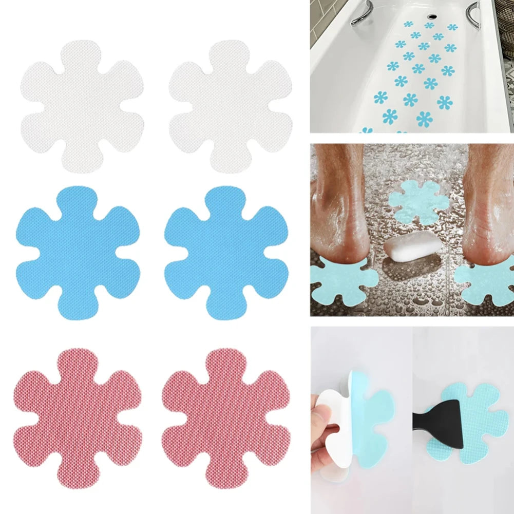 autocollants antidérapants baignoire douce floral moderne bleu rose blanc salle bain