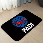 tapis moderne padi logo plongeur fleurs noir bleu blanc antidérapant polyester salon maison