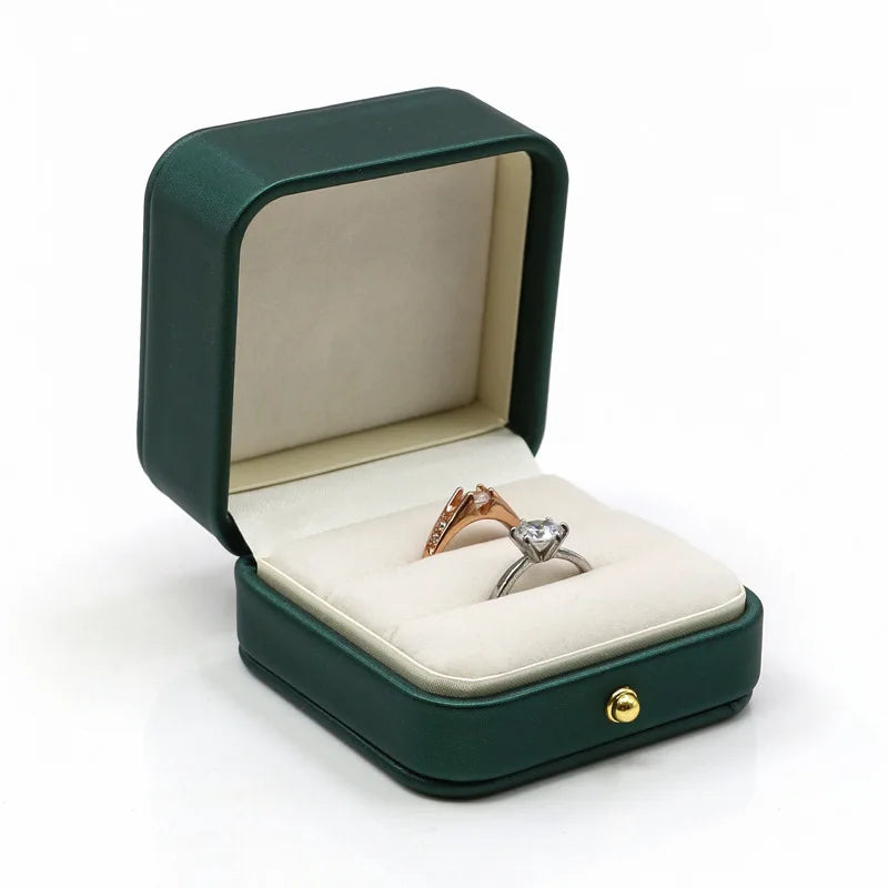 boîte rangement bijoux velours cuir portable diamants classique or rose argent anniversaire mariage