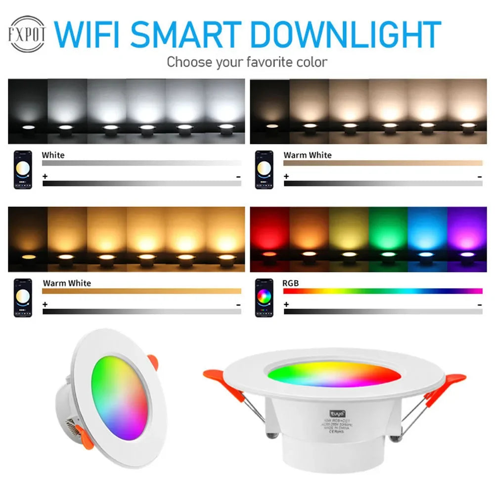 Spot LED intelligent blanc translucide moderne 113 50mm appairé bluetooth