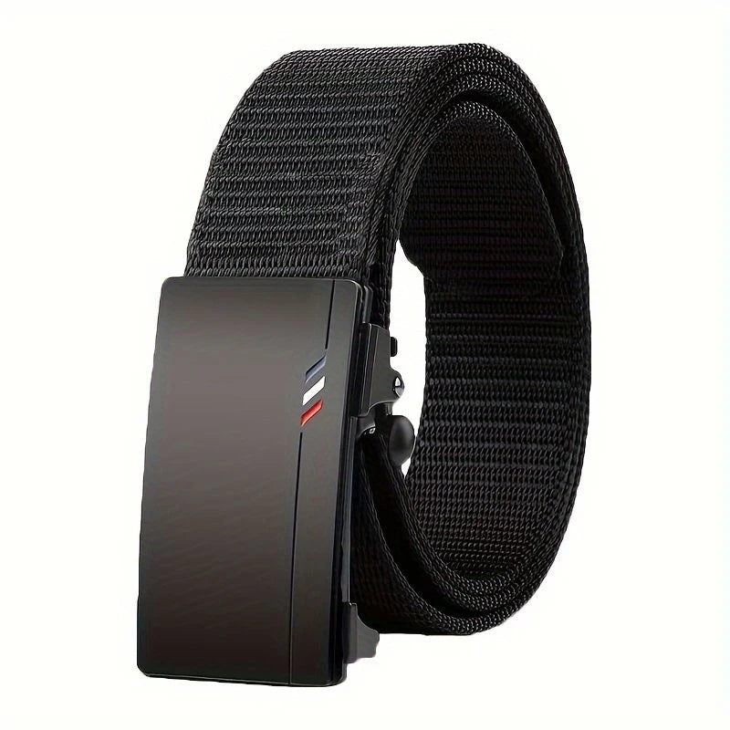 ceinture toile noire boucle automatique largeur 3cm moderne minimaliste adultes unisexe