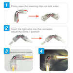 connecteur led shape transparent moderne clips câbles colorés instructions 4pin 3pin