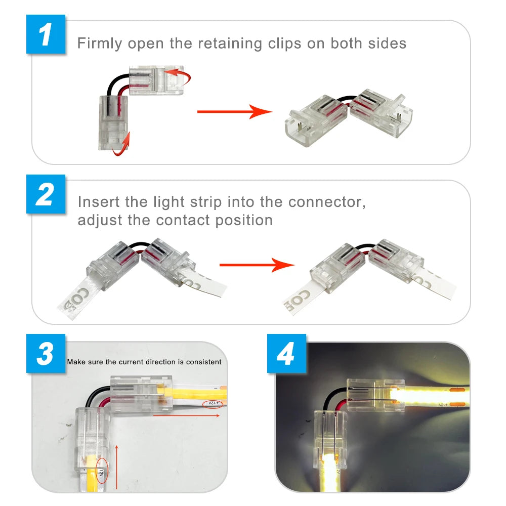connecteur led shape transparent moderne clips câbles colorés instructions 4pin 3pin