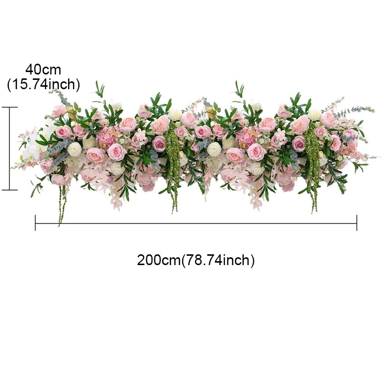décoration murale artificielle bouquet fleurs roses pivoines feuilles vertes mariage anniversaireextérieur moderne 100cm 40cm