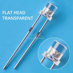 diodes led transparentes plate 3v 20ma blanc rouge jaune bleu vert 100pcs ultra lumineuses