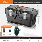 boîte outils noire orange clips multifonctionnelle perceuse batterie sac clé douille première secours lampe