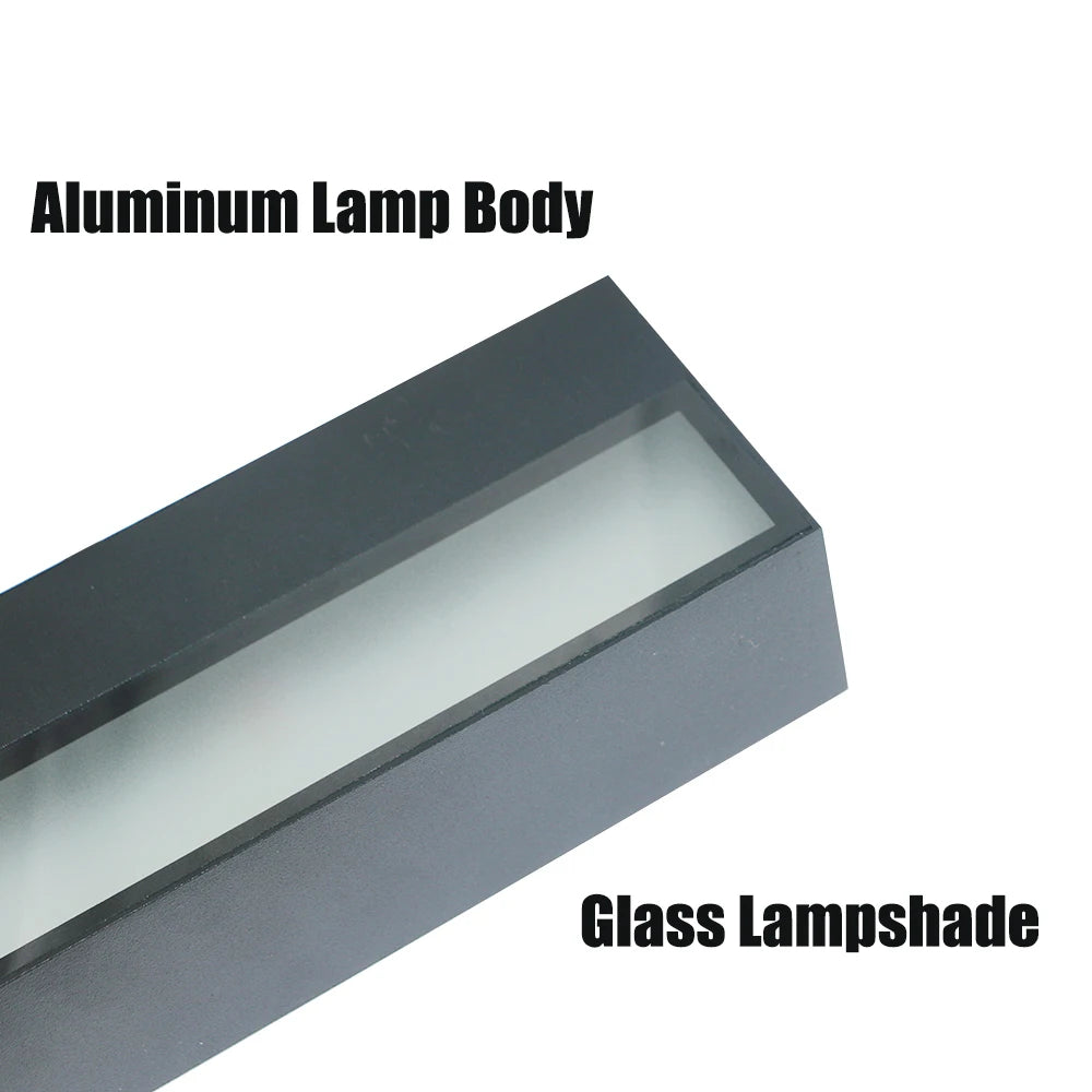 applique murale moderne led verre trempé ip65 étanche noir boisclair