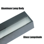 applique murale moderne led verre trempé ip65 étanche noir boisclair