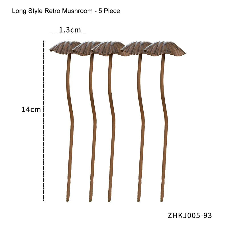 piquets decoratifs jardin metal forme champignons retro decoration exterieure printemps amusants miniatures marron gris