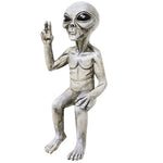 statues aliens résine vert gris moderne humour verre bière vin fixations