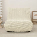 Housse fauteuil moderne crème texture relief lavable 30x60x70cm