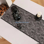 nappe halloween araignées toile dentelle noire table decoration gothique opaque 30x100cm polyester coton