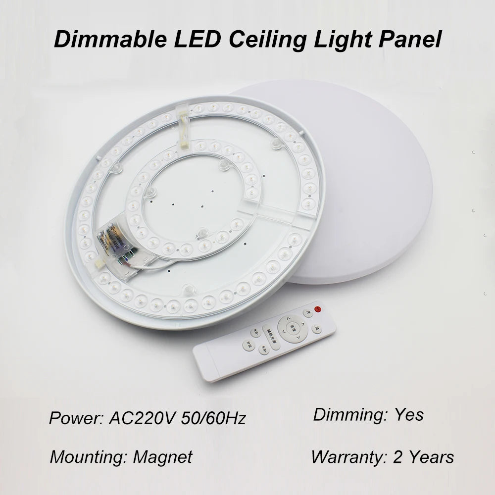 Panneau led blanc circulaire moderne aimant télécommande 60w 72w 80w 100w