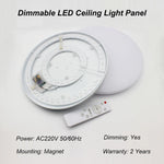 Panneau led blanc circulaire moderne aimant télécommande 60w 72w 80w 100w