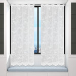 rideau blanc fleurs feuilles ajouré translucide classique 146cm 60cm polyester chambre salon