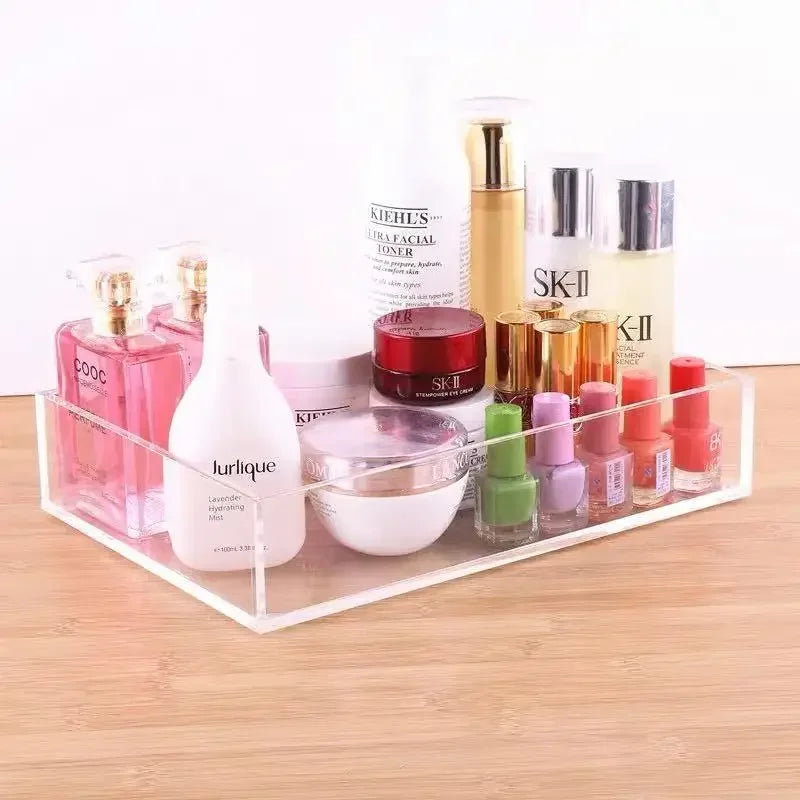 boîte rangement transparente moderne fards paupières blush rouge lèvres poudre cosmétiques minimaliste sans motif