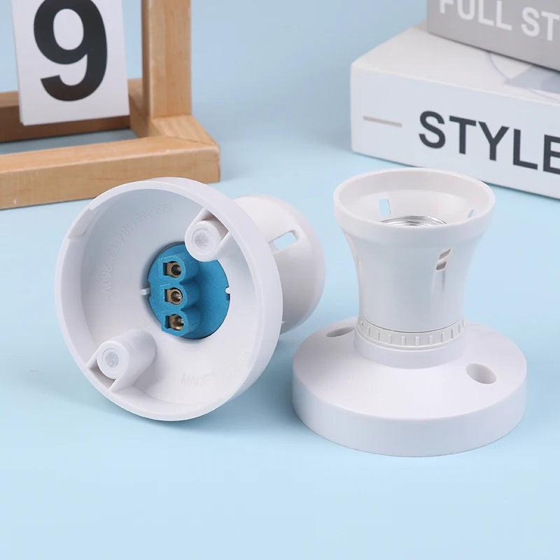 support lampe led e27 moderne douille abs blanc turquoise résistante chaleur trois minimaliste