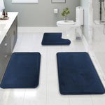 tapis bain gris uni doux moderne adhésif ensemble trois pièces chambre salle bain