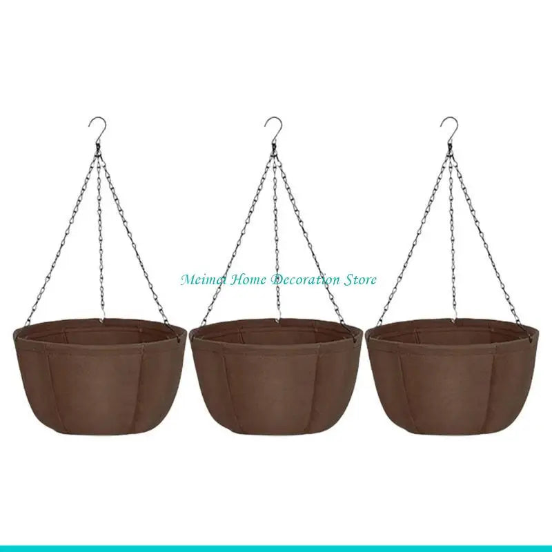 panier suspendu marron moderne crochet chaînes extérieur élégant résistant texturé caractère espace embellir jardin