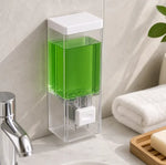 distributeur savon liquide mains adhésif mural transparent moderne désinfectant salle bain