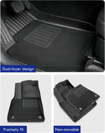 tapis sol coffre clips non slip tpe double couche rayures horizontales noir moderne tesla