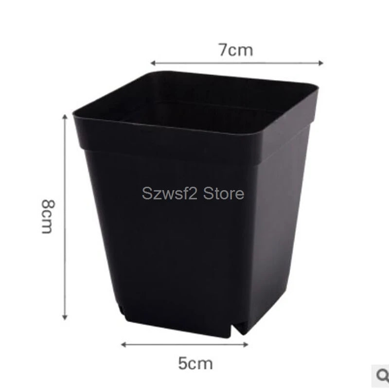 pots fleurs plastique noir modernes 7cm 10 pièces succulentes légumes