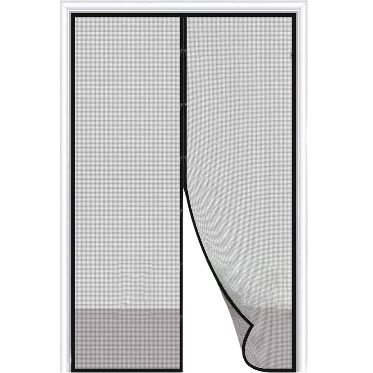 rideau moustiquaire magnétique noir maille fine polyester moderne porte été ventilation anti insectes 100x210cm