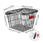 panier vélo arrière noir clips maille métallique sac rangement ciseaux pinces moderne