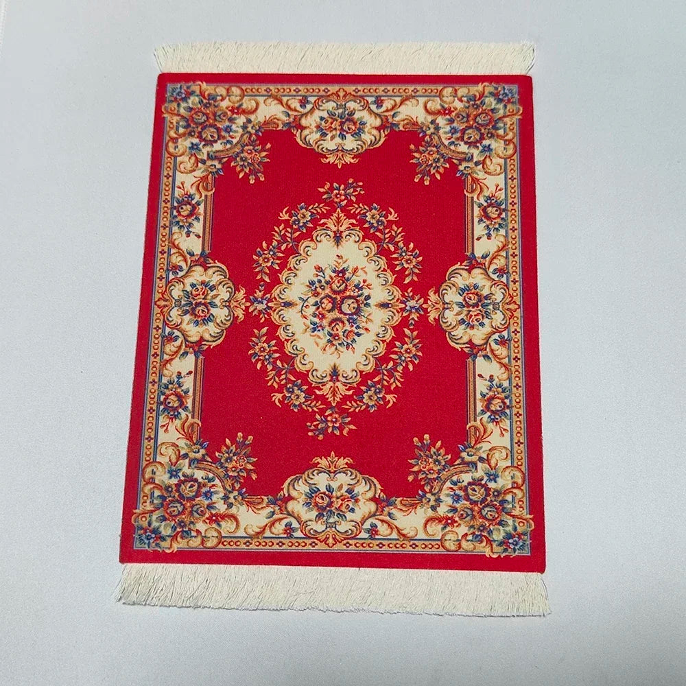 tapis souris motif fleurs persan classique caoutchouc antidérapant informatique bleu