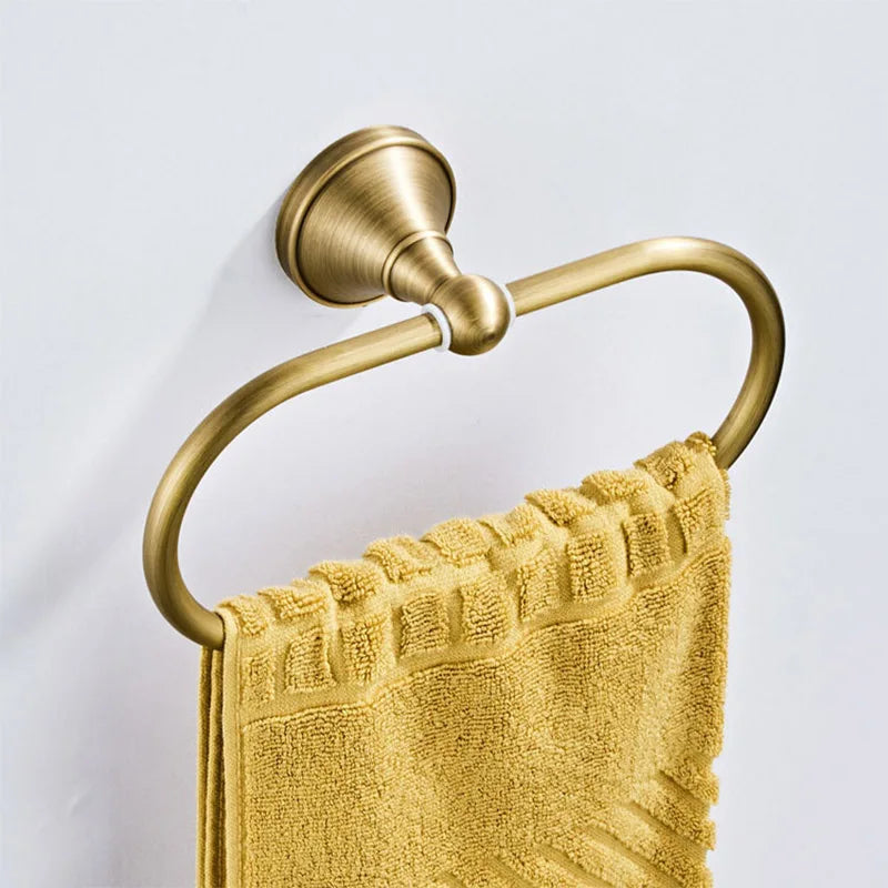 accessoires salle bain doré laiton antique vis classique serviette papier toilette savon ensemble moderne