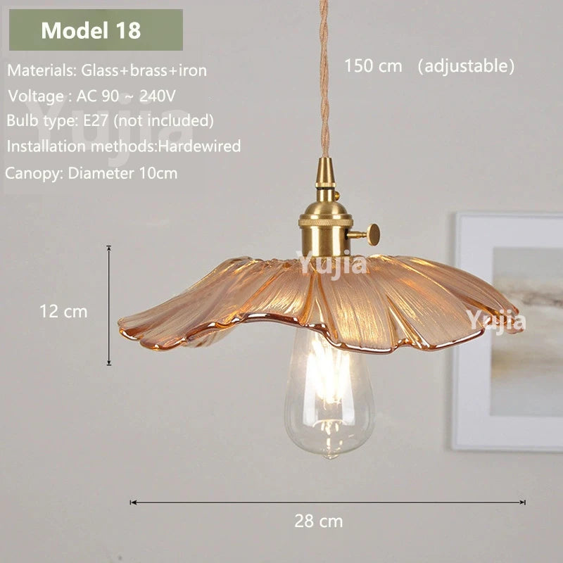 suspension lumineuse vintage transparente relief doré éclairage rétro chambre salon