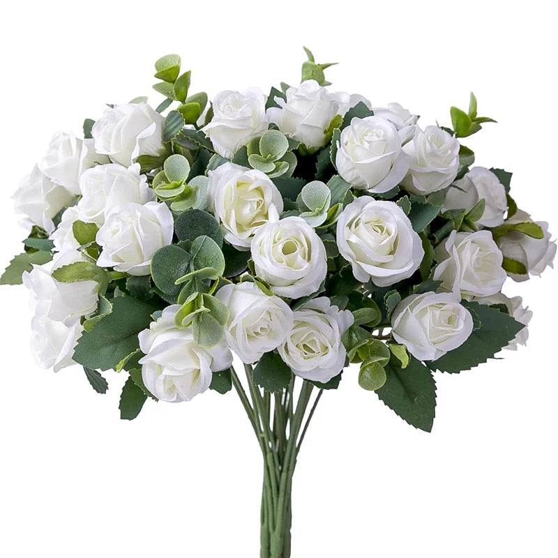 bouquet roses artificielles orange blanc rose clair violet feuilles vertes decoration maison mariage anniversaireintérieur