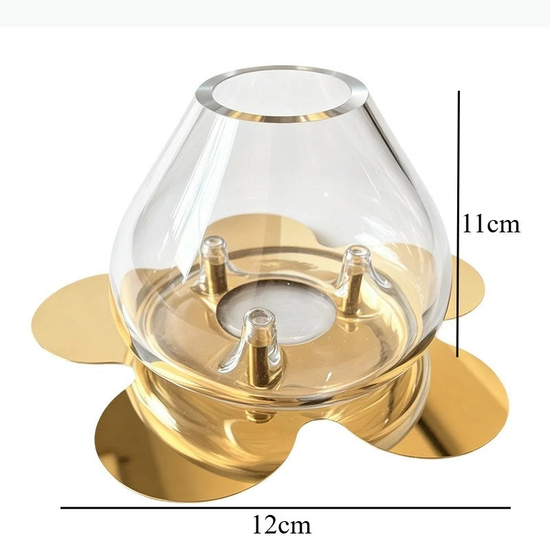 vase transparent moderne élégant verre doré simple intérieur décoration fleur arrangement table