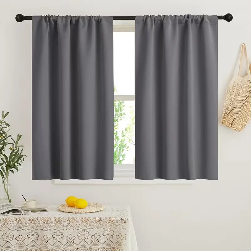 rideaux gris opaques modernes polyester 84x46 84x61 84x76 84x91 cm