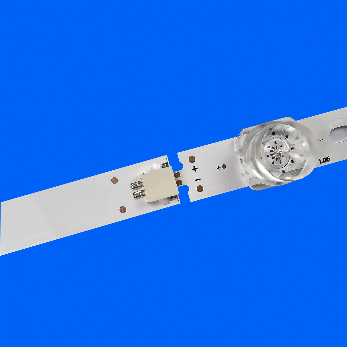 ruban led blanc bleu moderne adhésif connecteur broches dorées lisse opaquet