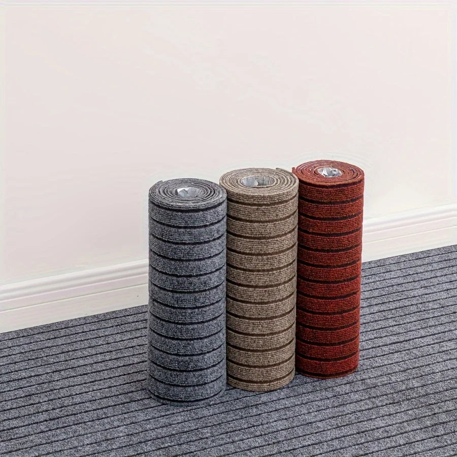 tapis adhésif rouge noir rayé antidérapant polyester intérieur porte salle bain
