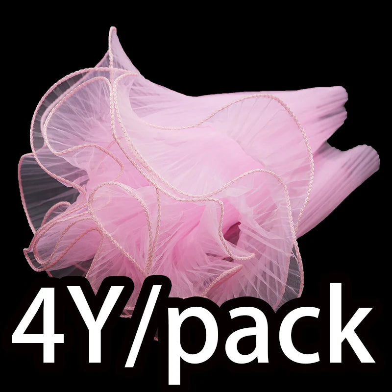 accessoires cheveux blanc rose noir organza plissé translucide élégant romantique adhésif rose artificielle