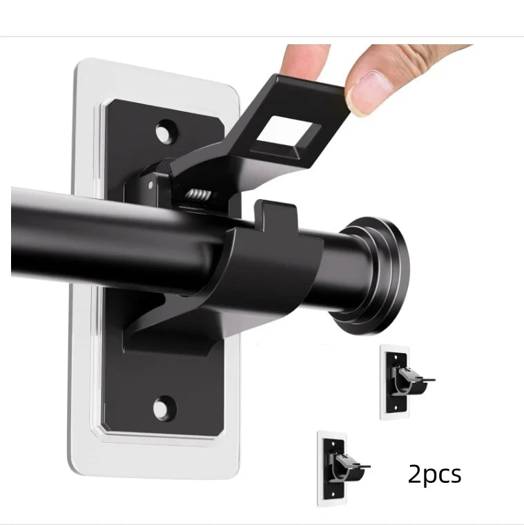 boucles rideau adhésives noires modernes fixes murales accessoires tringles volets universelsABS