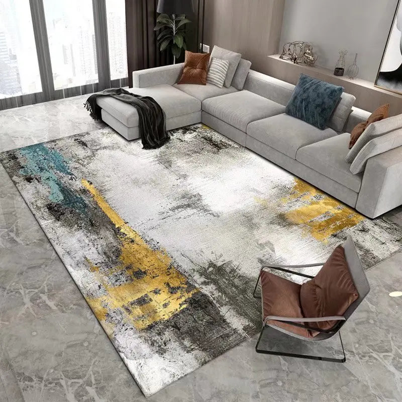 Tapis grand format rectangle en polyester lavable