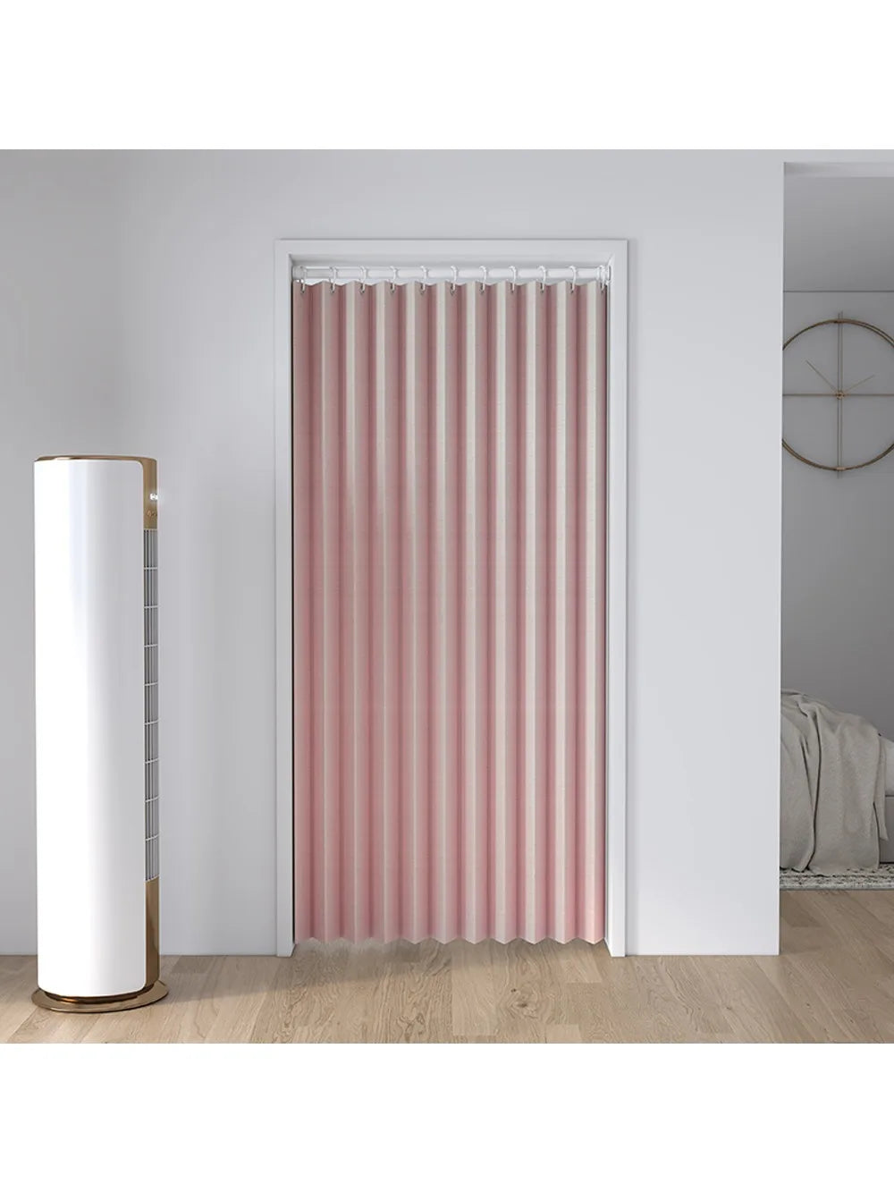 rideaux plissés crème barre isolation moderne extérieurs porte coulissante polyester fil teint minimaliste