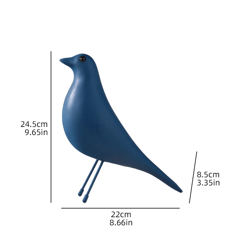 ornement décoration intérieure oiseau résine blanc noir bleu moderne minimaliste chambre salon
