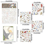 puzzle isométrique ville miniature multicolore personnages bâtiments mobilier urbain végétation panneaux publicitaires