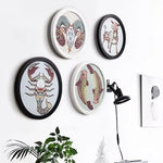 cadres photo ronds décoration murale bois texturée moderne minimaliste bohème différents