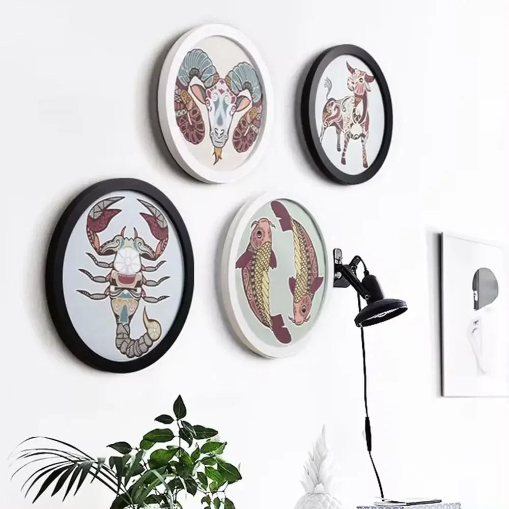 cadres photo ronds décoration murale bois texturée moderne minimaliste bohème différents