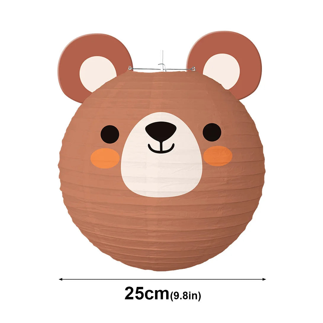 lanternes papier animaux dessin animé ours tigre panda cochon enfant carte blanche opaque suspendues